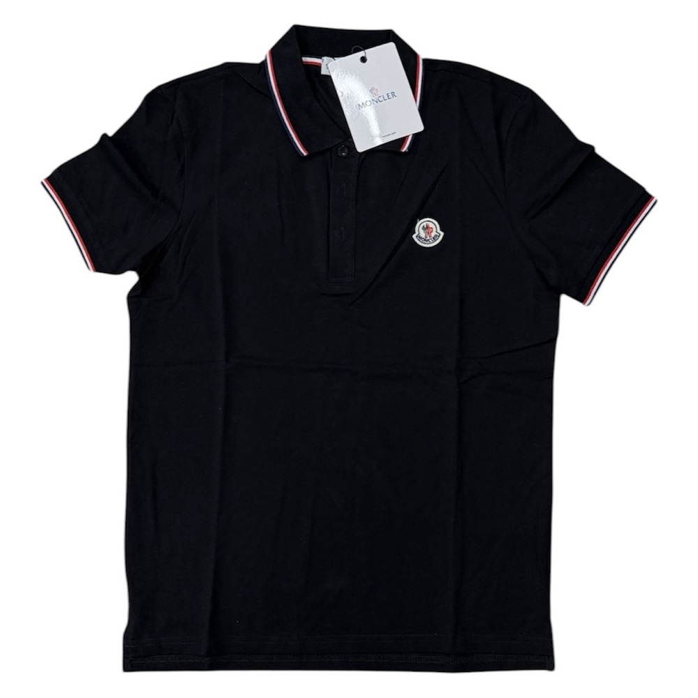 Moncler Men's Black Short-Sleeve Polo